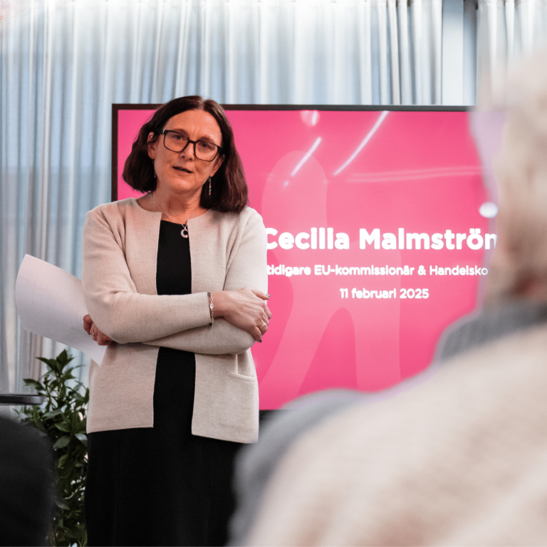 Kvinna som föreläser på Novares ledarskapsprogram